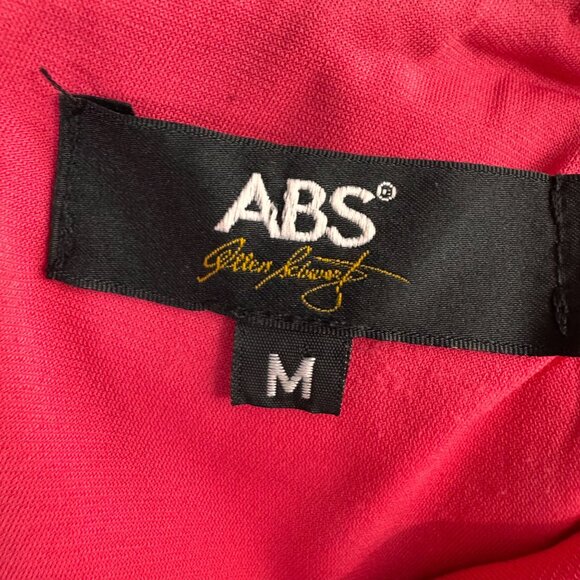 ABS Prom Maxi Dress Womens M Sleeveless Pink Lace‎ Mesh Fit Flare Mermaid Girlie - Picture 3 of 8